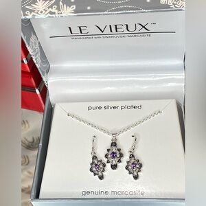 Silver and Purple Earrings